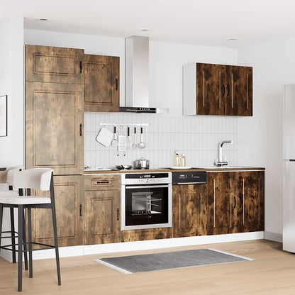 Set Mobili da Cucina 7 pz Kalmar Rovere Fumo Legno Multistrato - homemem39