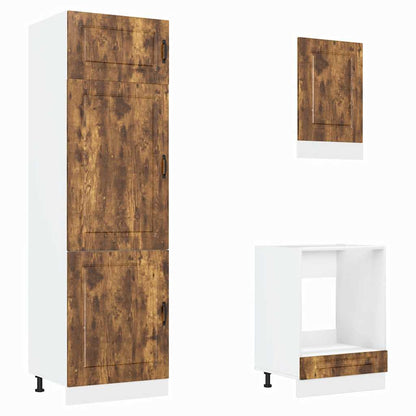 Set Mobili da Cucina 7 pz Kalmar Rovere Fumo Legno Multistrato - homemem39