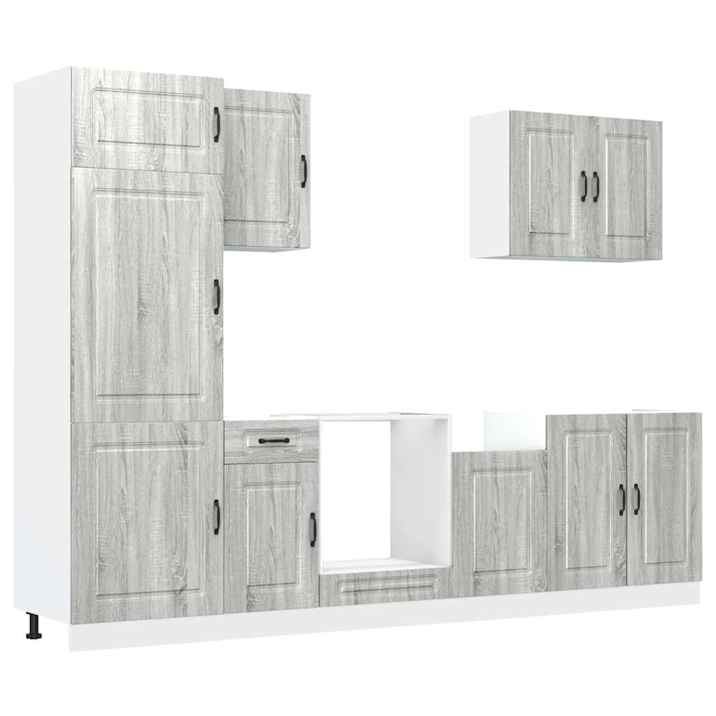 Set Mobili da Cucina 7 pz Kalmar Grigio Sonoma in Truciolato | homemem39