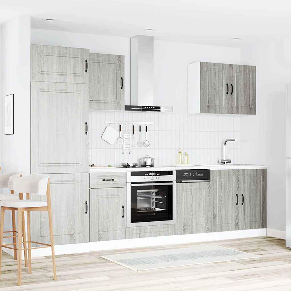 Set Mobili da Cucina 7 pz Kalmar Grigio Sonoma in Truciolato - homemem39