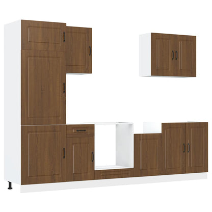 Set Mobili da Cucina 7 pz Kalmar Rovere Marrone in Truciolato | homemem39