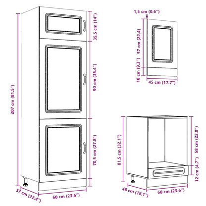 Set Mobili da Cucina 7 pz Kalmar Rovere Marrone in Truciolato | homemem39