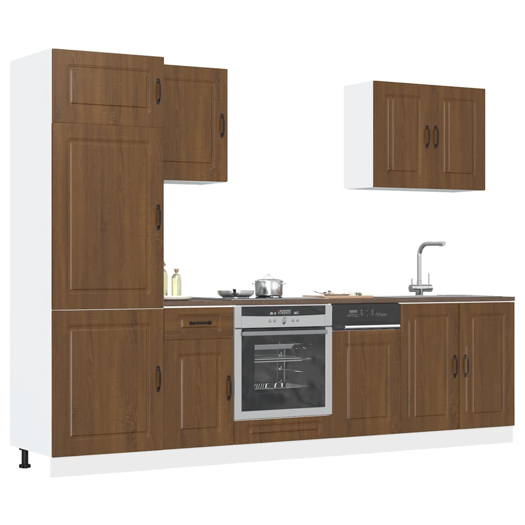 Set Mobili da Cucina 7 pz Kalmar Rovere Marrone in Truciolato | homemem39