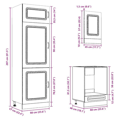Set Mobili da Cucina 7 pz Kalmar Legno Vecchio in Truciolato - homemem39
