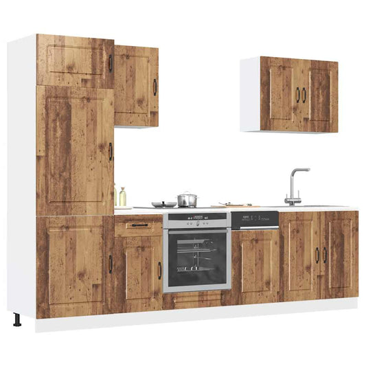 Set Mobili da Cucina 7 pz Kalmar Legno Vecchio in Truciolato - homemem39