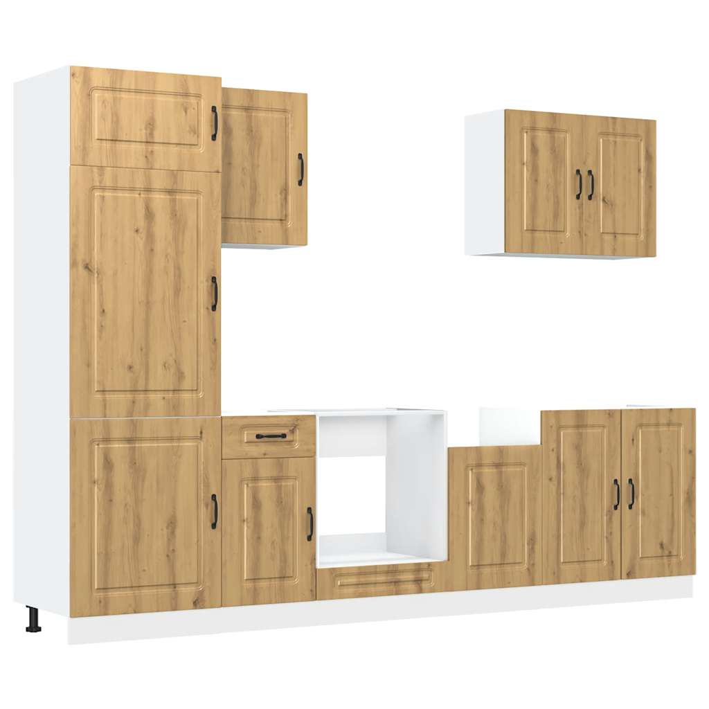 Set Mobili da Cucina 7 pz Kalmar Rovere Artigianale Truciolato - homemem39