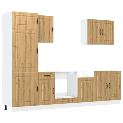 Set Mobili da Cucina 7 pz Kalmar Rovere Artigianale Truciolato - homemem39
