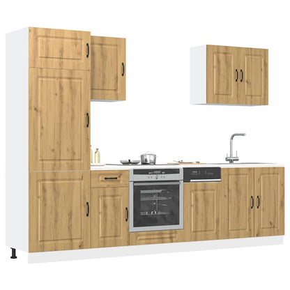 Set Mobili da Cucina 7 pz Kalmar Rovere Artigianale Truciolato - homemem39