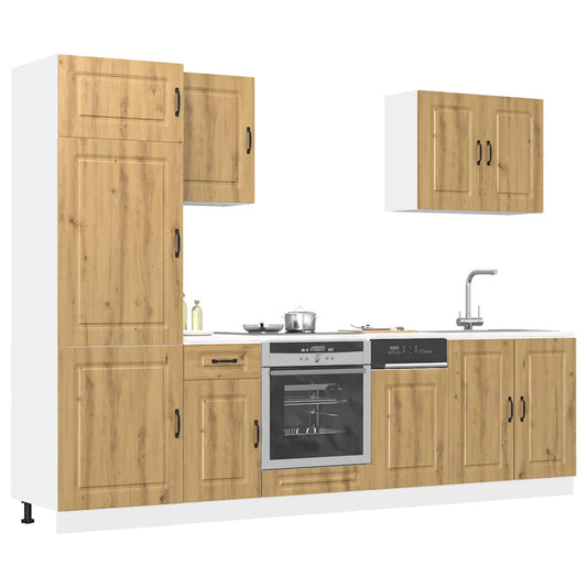 Set Mobili da Cucina 7 pz Kalmar Rovere Artigianale Truciolato - homemem39