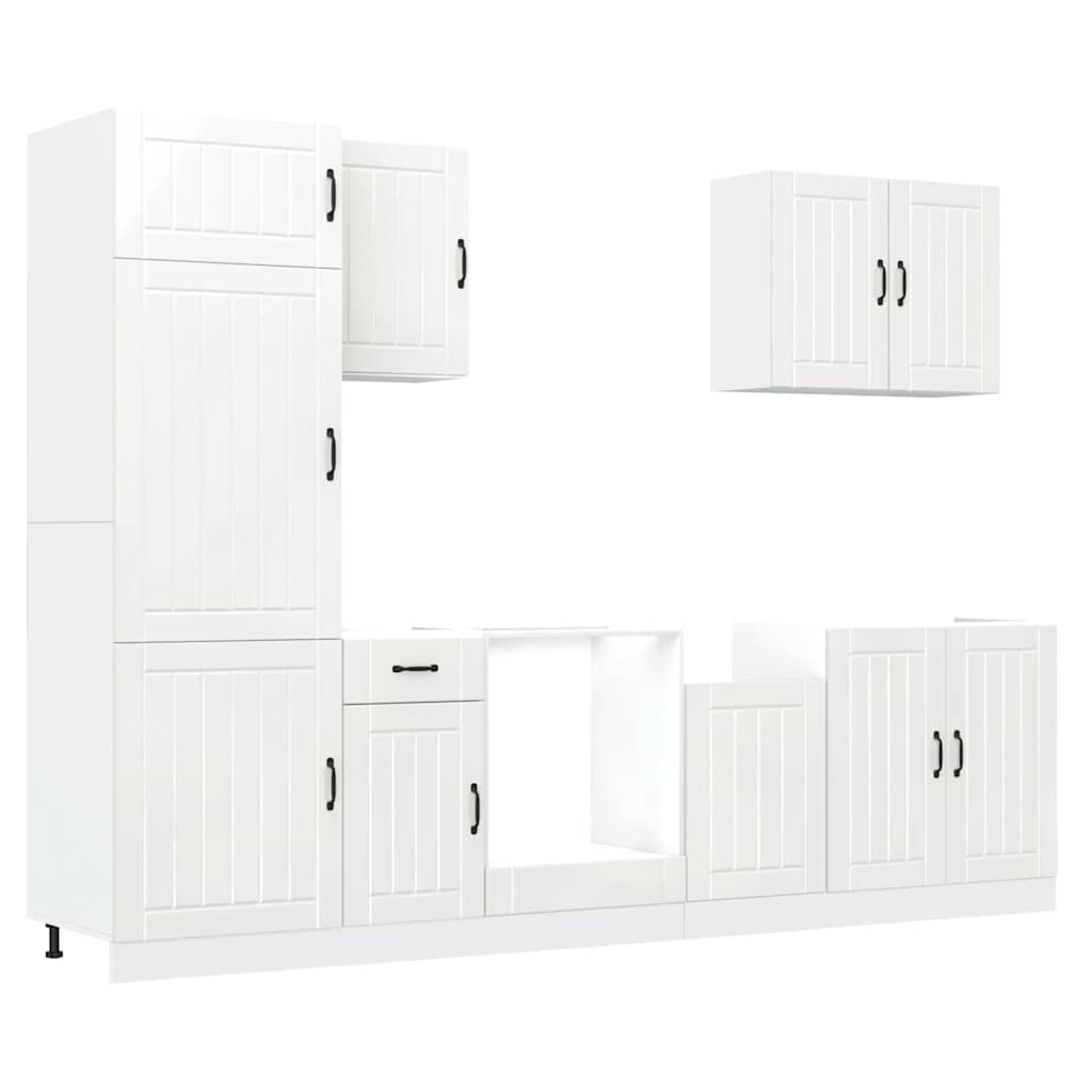 Set Mobili da Cucina 7 pz Lucca Bianco Legno Multistrato - homemem39