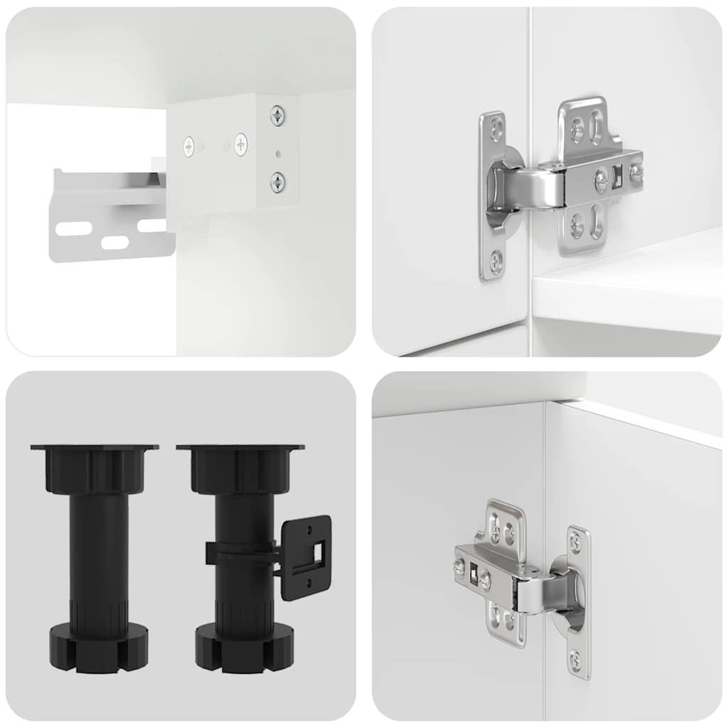 Set Mobili da Cucina 7 pz Lucca Bianco Legno Multistrato - homemem39