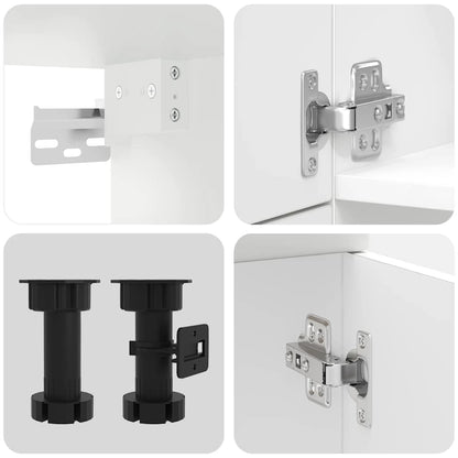Set Mobili da Cucina 7 pz Lucca Bianco Legno Multistrato - homemem39