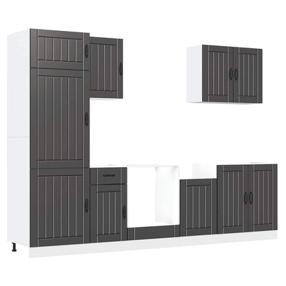 Set Mobili da Cucina 7 pz Lucca Neri Legno Multistrato | homemem39