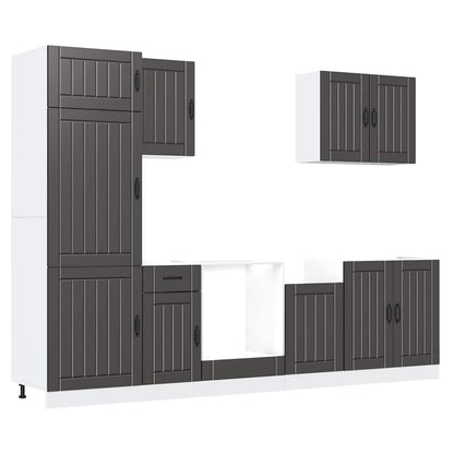 Set Mobili da Cucina 7 pz Lucca Neri Legno Multistrato - homemem39