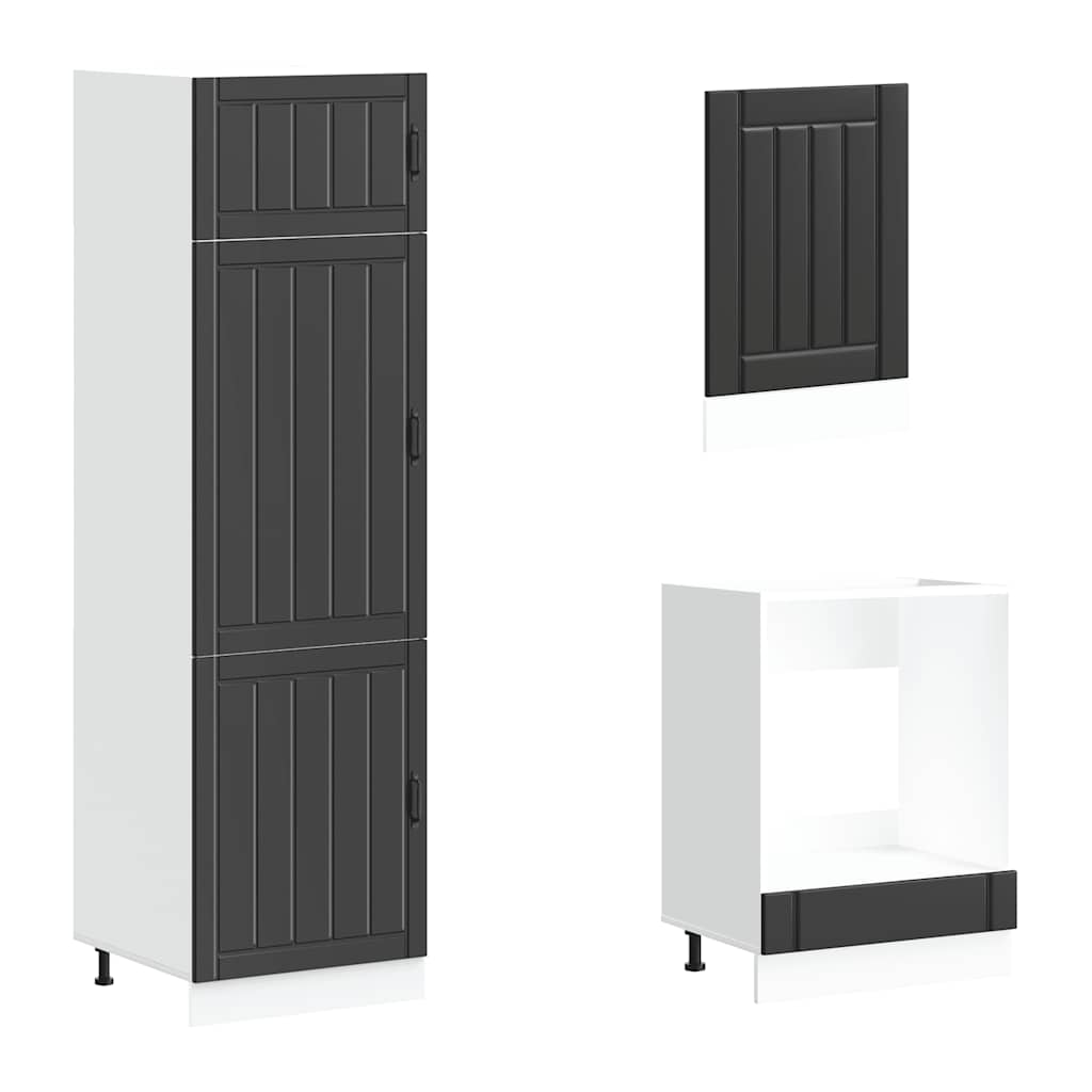 Set Mobili da Cucina 7 pz Lucca Neri Legno Multistrato - homemem39