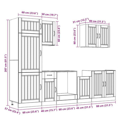 Set Mobili da Cucina 7 pz Lucca Neri Legno Multistrato | homemem39