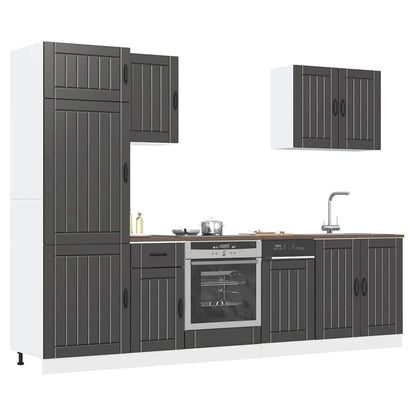 Set Mobili da Cucina 7 pz Lucca Neri Legno Multistrato - homemem39