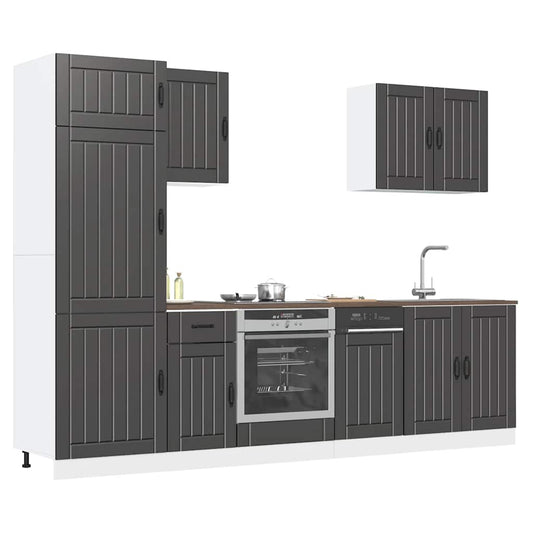 Set Mobili da Cucina 7 pz Lucca Neri Legno Multistrato - homemem39