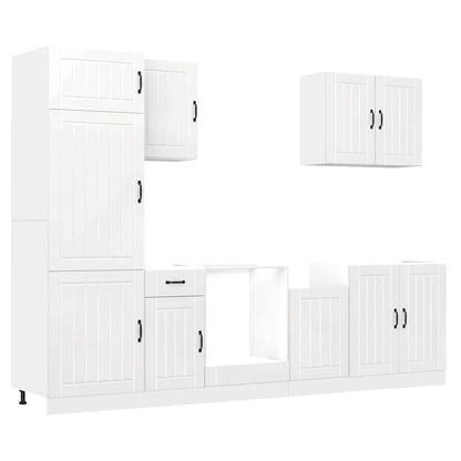 Set Mobili da Cucina 7 pz Lucca Bianchi Lucido in Truciolato - homemem39