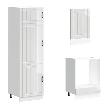 Set Mobili da Cucina 7 pz Lucca Bianchi Lucido in Truciolato | homemem39
