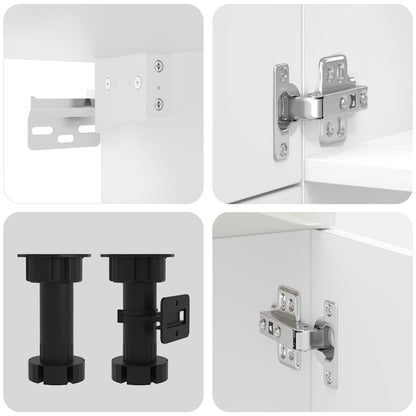 Set Mobili da Cucina 7 pz Lucca Bianchi Lucido in Truciolato | homemem39