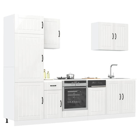 Set Mobili da Cucina 7 pz Lucca Bianchi Lucido in Truciolato