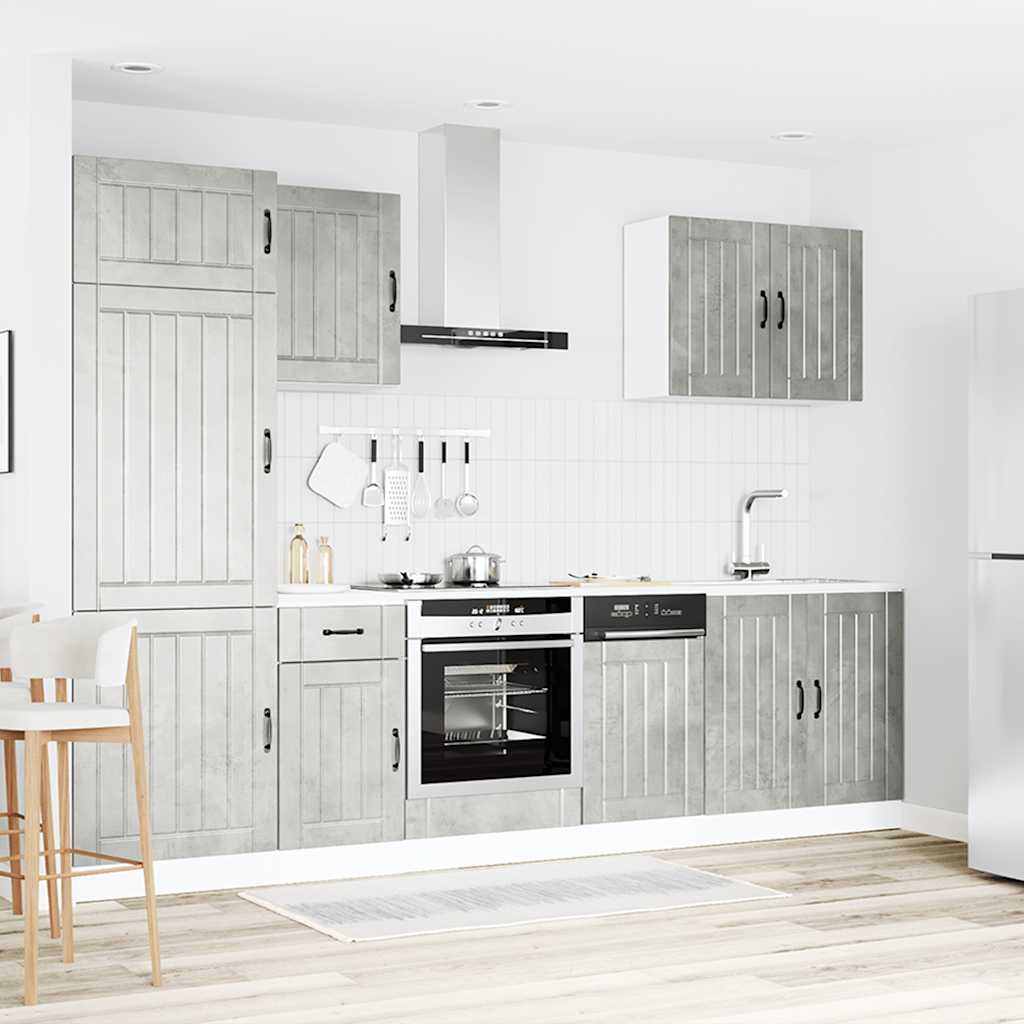 Set Mobili da Cucina 7 pz Lucca Grigio Cemento in Truciolato | homemem39