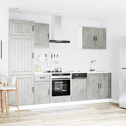 Set Mobili da Cucina 7 pz Lucca Grigio Cemento in Truciolato - homemem39