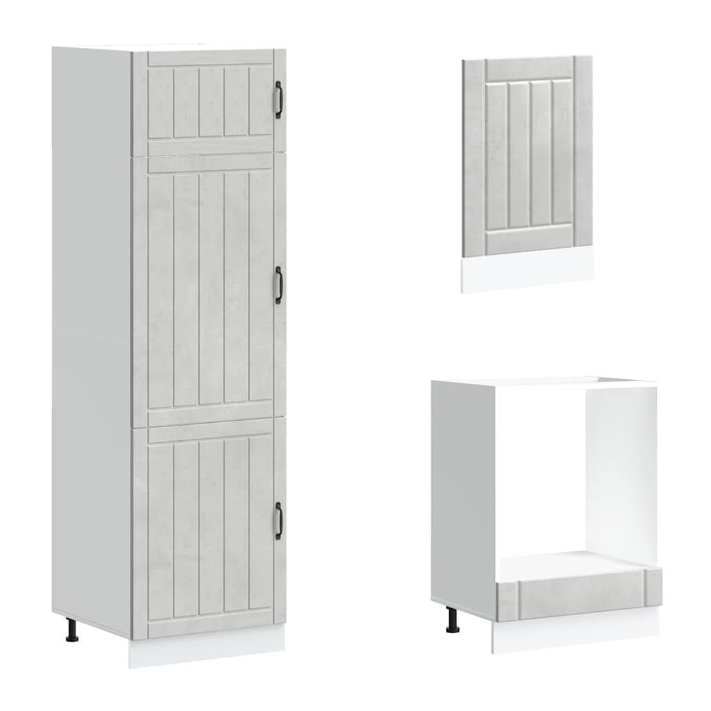 Set Mobili da Cucina 7 pz Lucca Grigio Cemento in Truciolato | homemem39