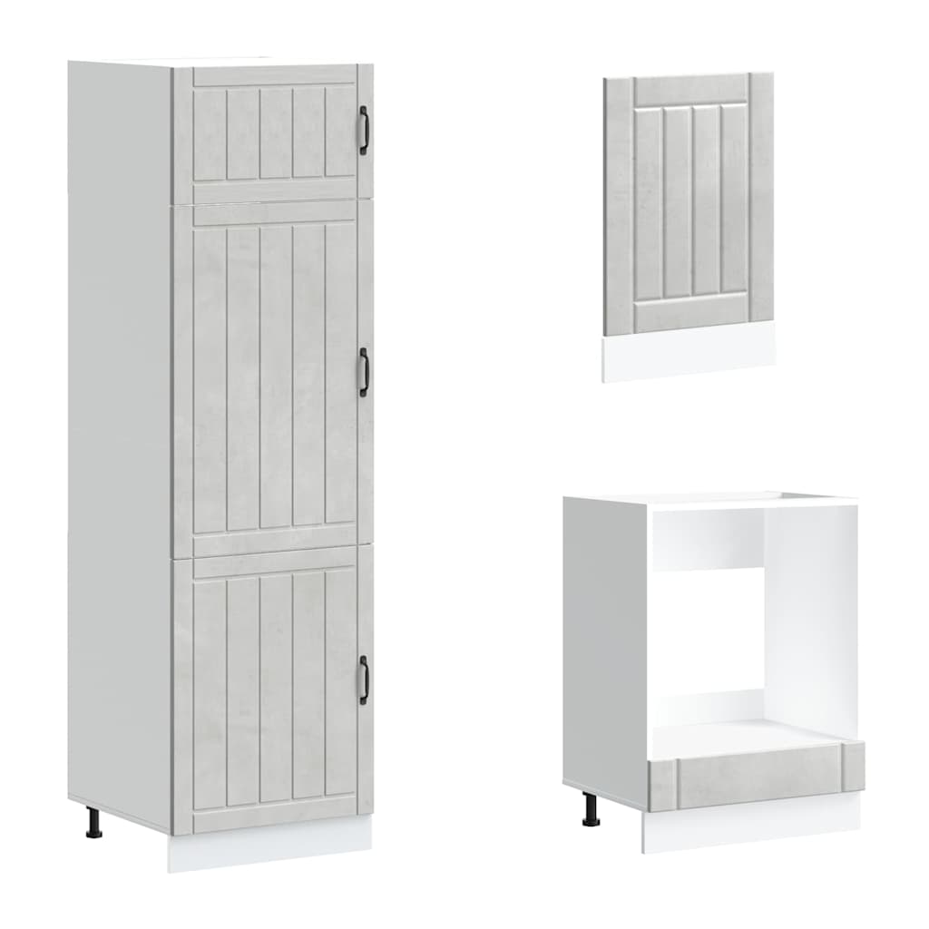 Set Mobili da Cucina 7 pz Lucca Grigio Cemento in Truciolato - homemem39
