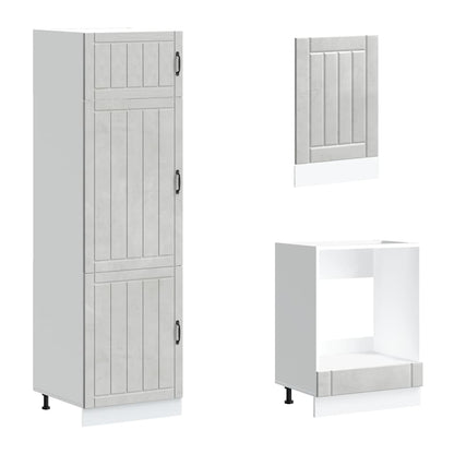Set Mobili da Cucina 7 pz Lucca Grigio Cemento in Truciolato - homemem39