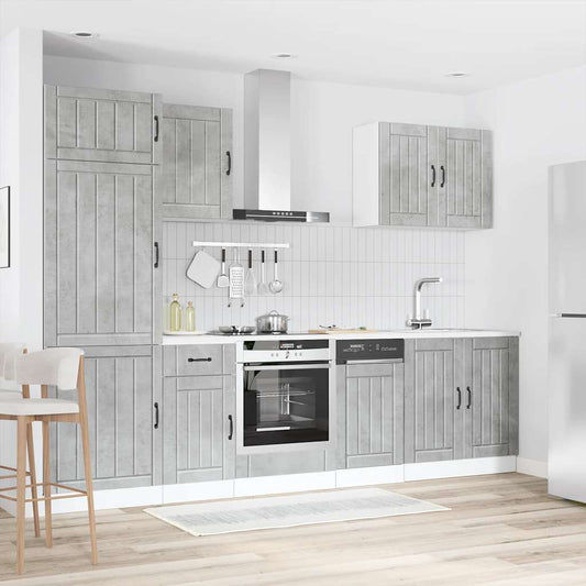Set Mobili da Cucina 7 pz Lucca Grigio Cemento in Truciolato