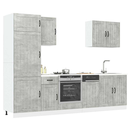Set Mobili da Cucina 7 pz Lucca Grigio Cemento in Truciolato