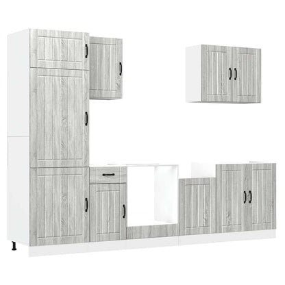 Set Mobili da Cucina 7 pz Lucca Grigio Sonoma in Truciolato | homemem39