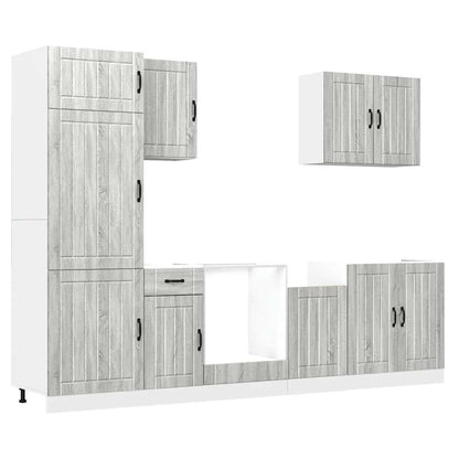 Set Mobili da Cucina 7 pz Lucca Grigio Sonoma in Truciolato - homemem39