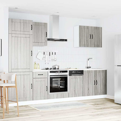 Set Mobili da Cucina 7 pz Lucca Grigio Sonoma in Truciolato | homemem39