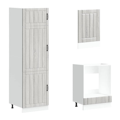 Set Mobili da Cucina 7 pz Lucca Grigio Sonoma in Truciolato - homemem39
