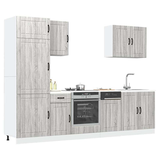 Set Mobili da Cucina 7 pz Lucca Grigio Sonoma in Truciolato - homemem39