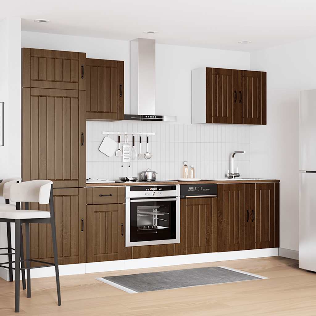 Set Mobili da Cucina 7 pz Lucca Rovere Marrone in Truciolato - homemem39