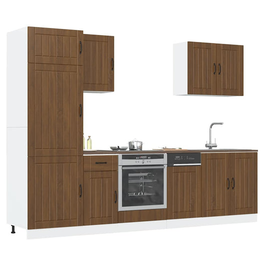 Set Mobili da Cucina 7 pz Lucca Rovere Marrone in Truciolato - homemem39