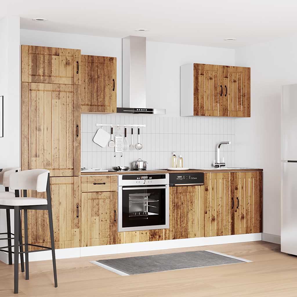 Set Mobili da Cucina 7 pz Lucca Legno Vecchio in Truciolato | homemem39