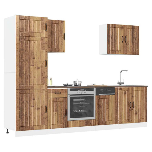 Set Mobili da Cucina 7 pz Lucca Legno Vecchio in Truciolato | homemem39