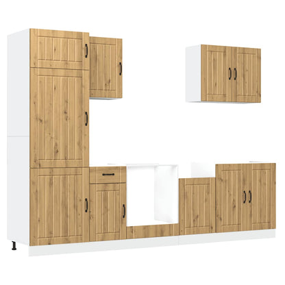 Set Mobili da Cucina 7 pz Lucca Rovere Artigianale Truciolato - homemem39