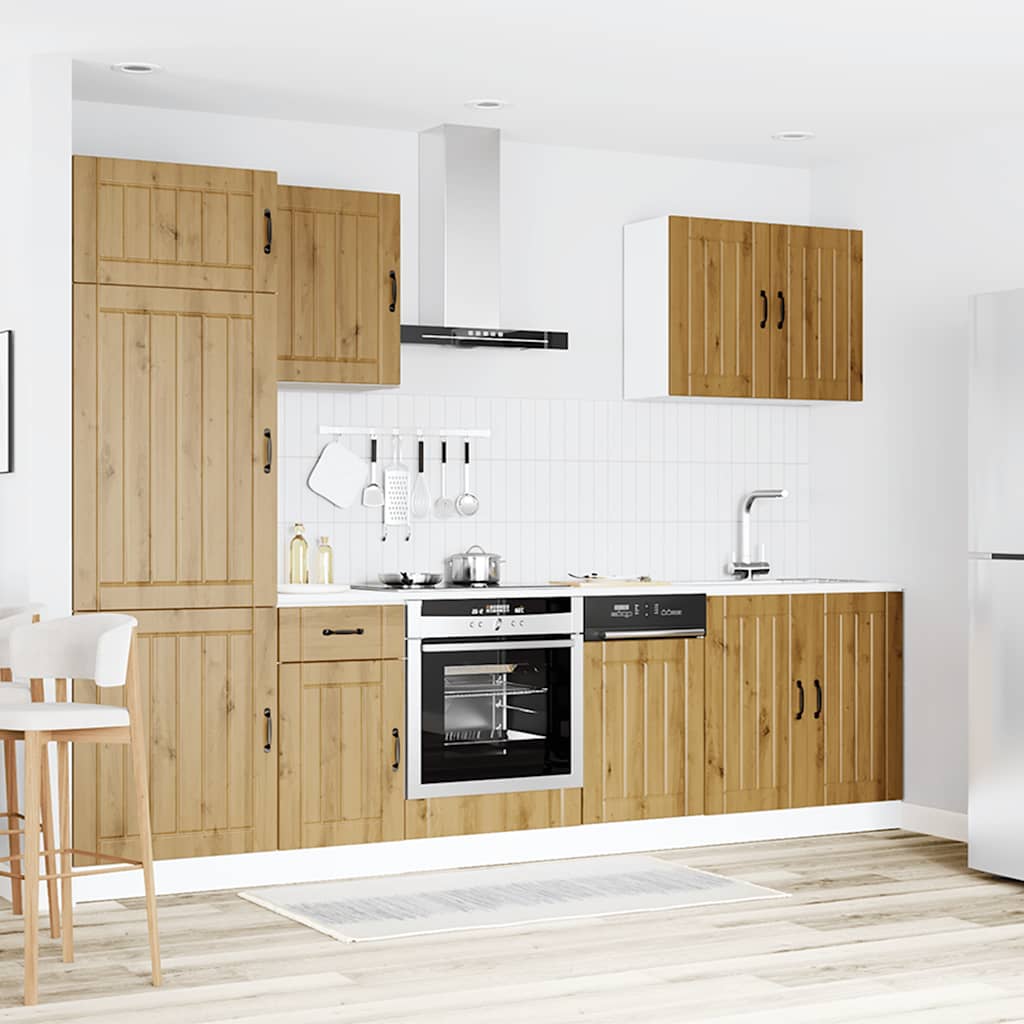 Set Mobili da Cucina 7 pz Lucca Rovere Artigianale Truciolato - homemem39