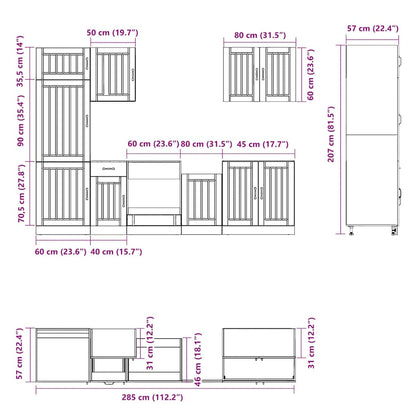 Set Mobili da Cucina 7 pz Lucca Rovere Artigianale Truciolato - homemem39