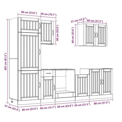 Set Mobili da Cucina 7 pz Lucca Rovere Artigianale Truciolato - homemem39