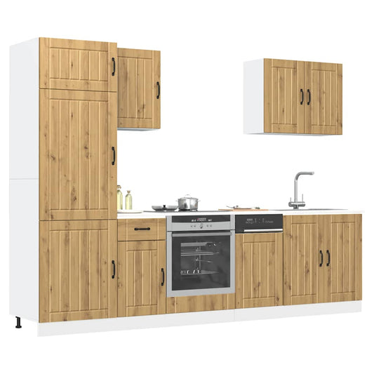 Set Mobili da Cucina 7 pz Lucca Rovere Artigianale Truciolato