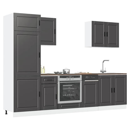 Set Mobili da Cucina 7 pz Kalmar Neri Legno Multistrato - homemem39