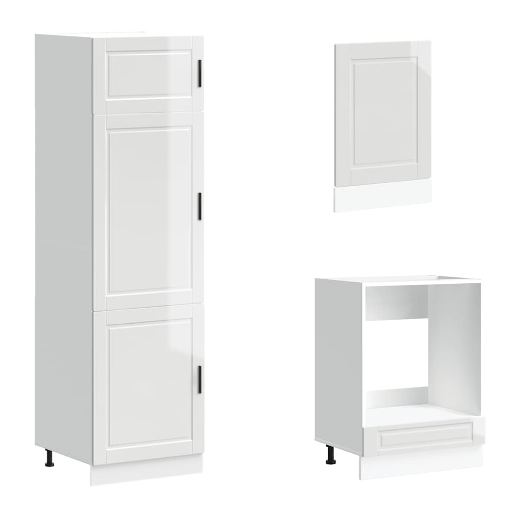 Set Mobili da Cucina 7 pz Kalmar Bianchi Lucido in Truciolato - homemem39