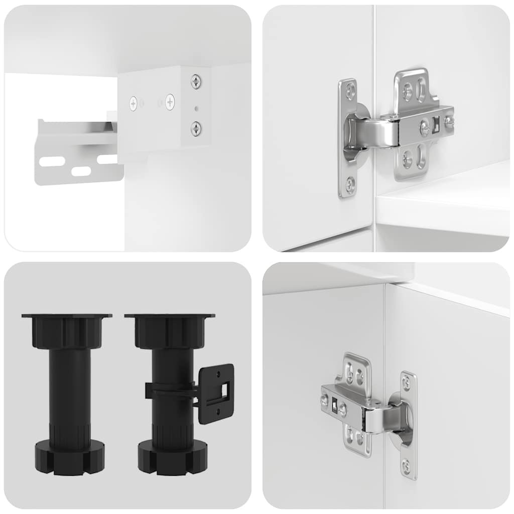 Set Mobili da Cucina 7 pz Kalmar Bianchi Lucido in Truciolato - homemem39
